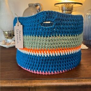 Handmade Multicolor Crochet Basket